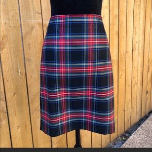 J. Crew black tartan plaid pencil skirt 4